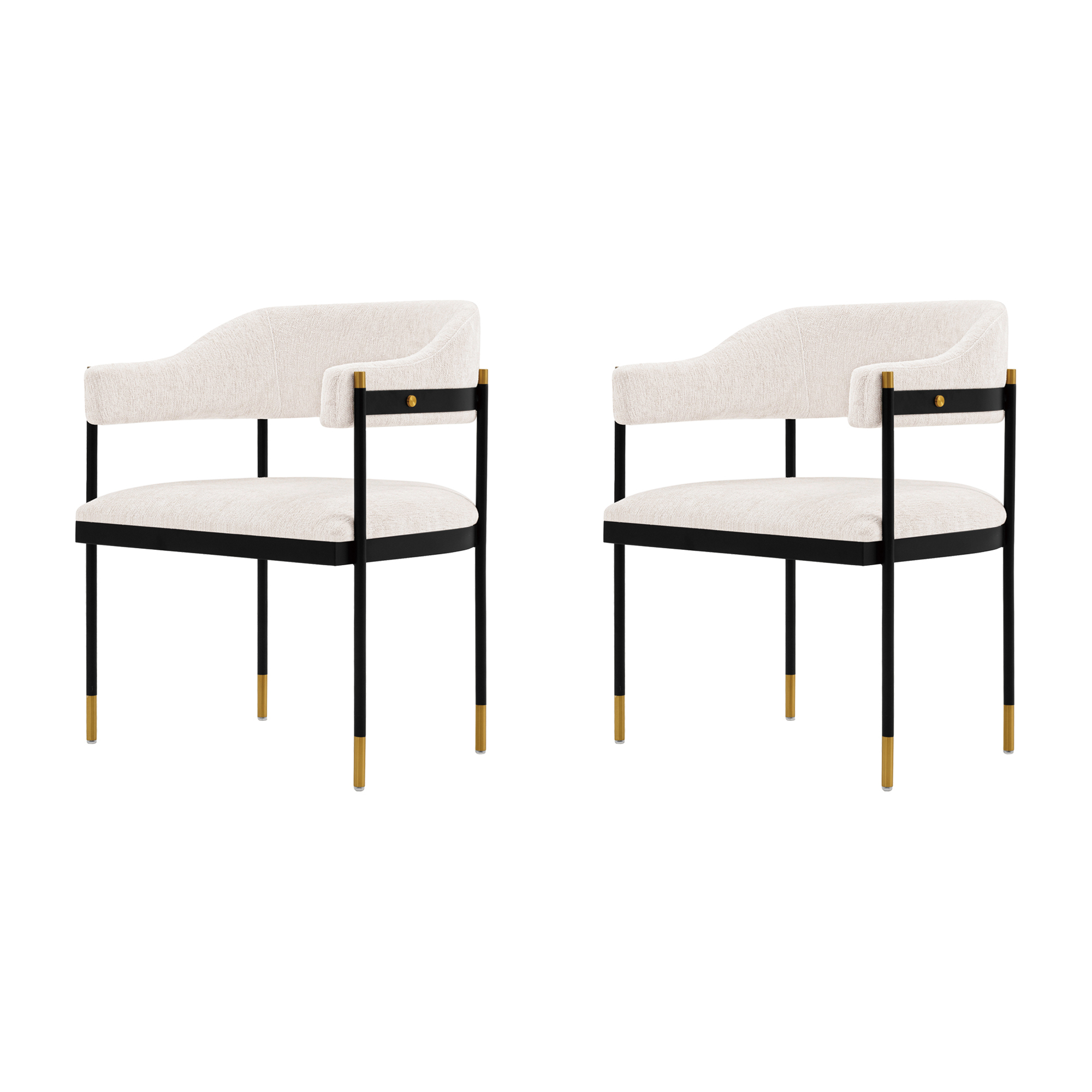 Manhattan Comfort, Modern Lia Boucle Armchair in Cream - Set of 2 Primary Color Cream, Included (qty.) 2 Model# 2-DC074